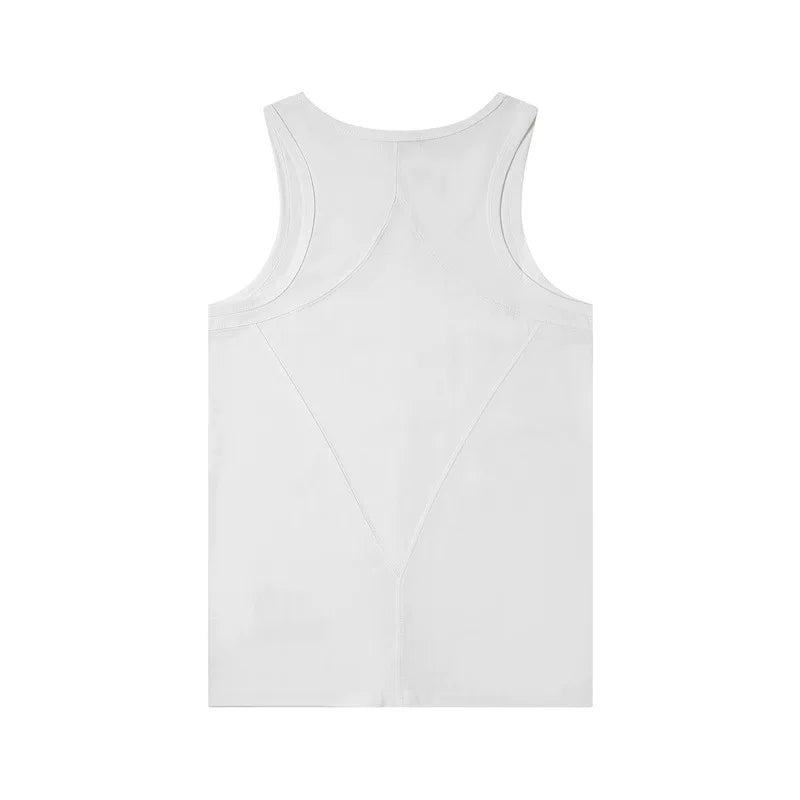 Thug Club Embroidered Logo U-Neck Tank Top, Y2K Gothic Sleeveless Vest