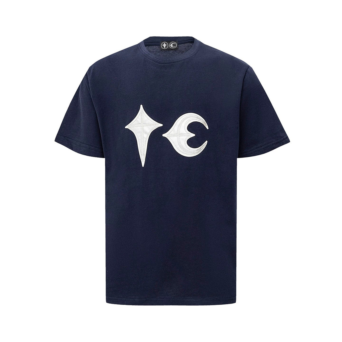 Thug Club Navy White Star Moon Embroidery Oversized T-Shirt, Unisex