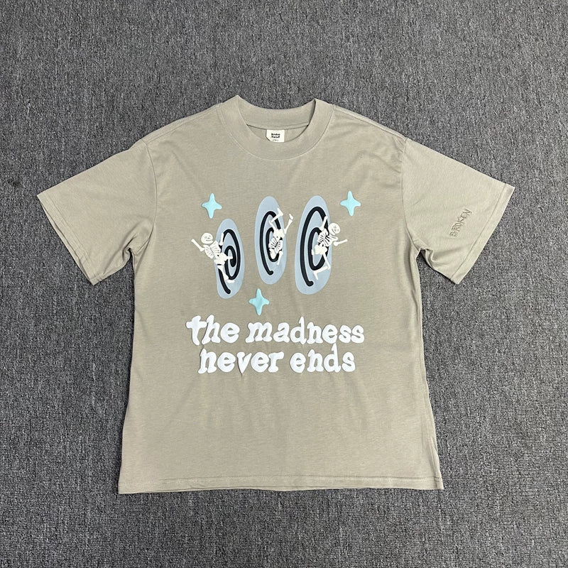 Broken Planet The Madness Never Ends Graphic T-Shirt - Taupe Grey