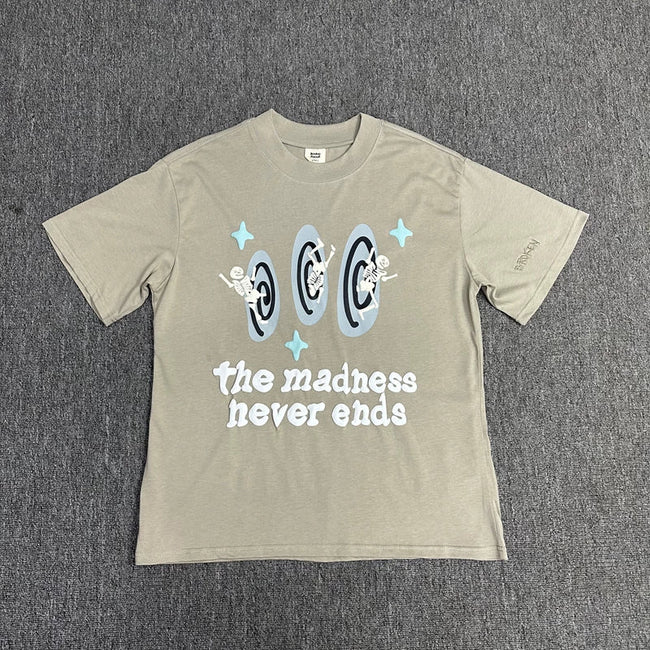 Broken Planet The Madness Never Ends Graphic T-Shirt - Taupe Grey Hover Image