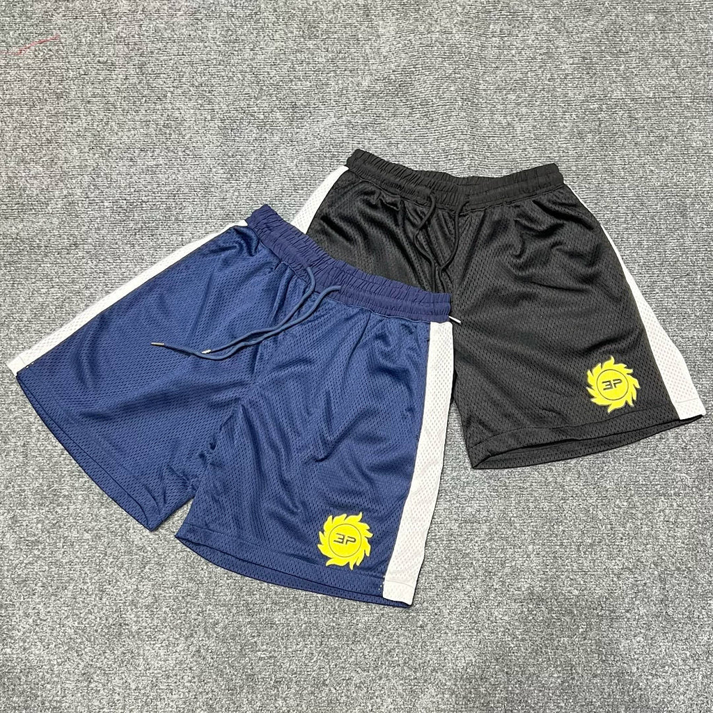 Broken Planet Sun Logo Side Stripe Mesh Shorts‑2 Colors