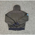 Broken Planet Patched Hooded Work Bomber Jacket - Dark Grey