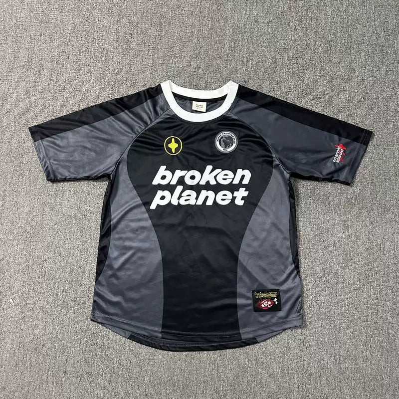 Broken Planet Soccer Jersey - Black Grey