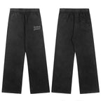 Broken Planet Minimal Embroidery Washed Black Matching Tracksuit Set