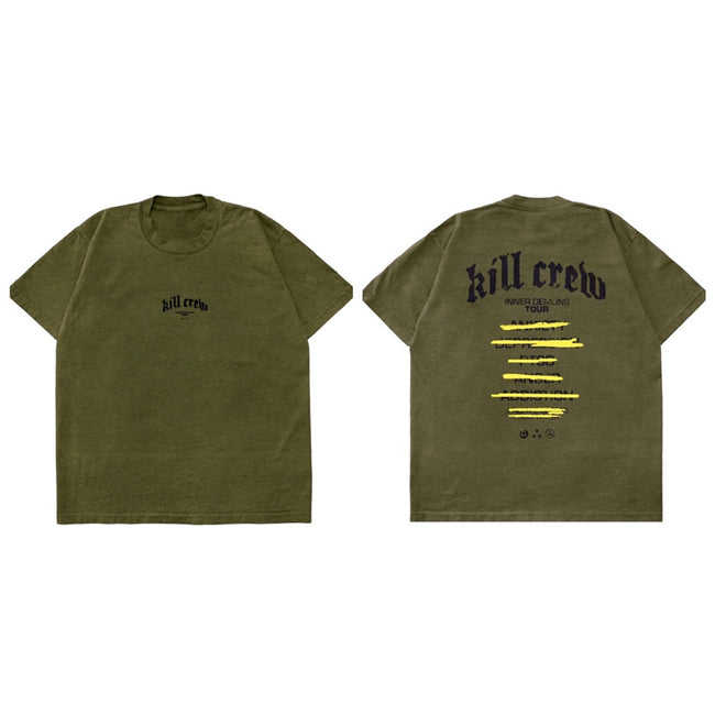 Killcrew Inner Demons Tour Graphic Olive Green T-Shirt Hover Image