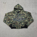 Broken Planet Camo Cracked Planet Cropped Zip Up Hoodie