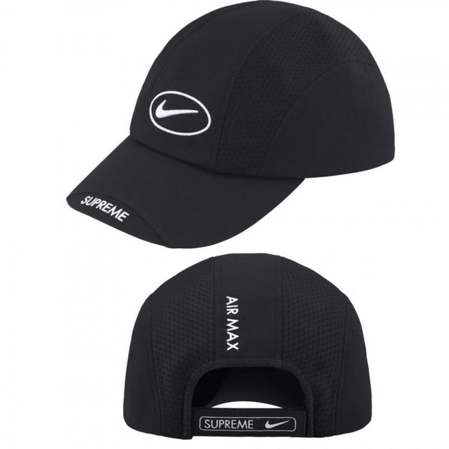 Supreme x Nike Air Max Black 5-Panel Collaboration Camp Cap Hover Image