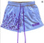 Killcrew Flame Graphic White and Purple Mesh Shorts