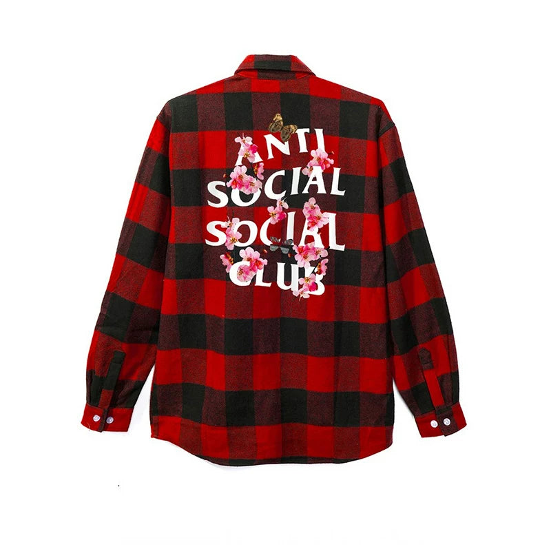 GX ASSC anti shirt tie dye social loose club plaid jacket design niche layering shirt trend (3)