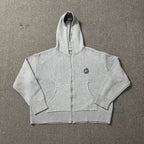 Broken Planet Knit Full Zip Hooded Cardigan - Heather Grey