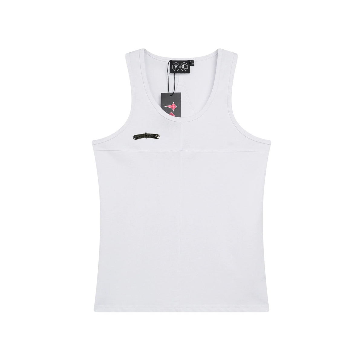 Thug Club Metal Buckle U-Neck Tank Top, Y2K Gothic Sleeveless Vest