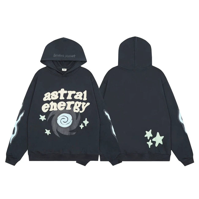 Broken Planet Astral Energy Navy Oversized Hoodie Hover Image