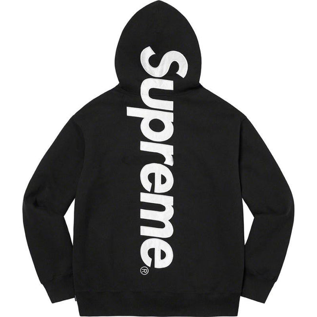 Supreme Vertical Logo Hooded Sweatshirt – Black / White Hover Image