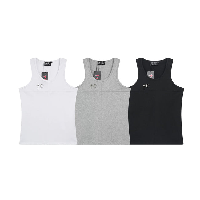 Thug Club Metal TC Logo U-neck Tank Top, Y2K Gothic Sleeveless Vest Hover Image