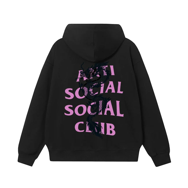 ANTI SOCIAL SOCIAL CLUB ASSC Basic Reflective Chinese Loong Print Autumn Winter Hoodie (43) Hover Image