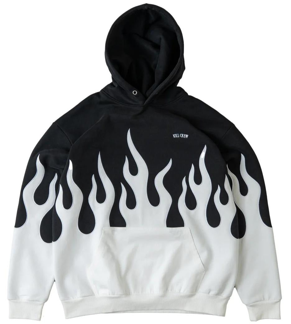 Killcrew Flame Graphic Black and White Hoodie