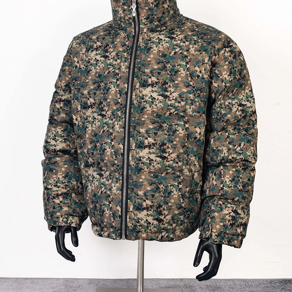 Thug Club Digital Camo Stand Collar Puffer Jacket, Unisex