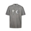 Thug Club Grey Washed Silver Leather Star Moon Logo Oversized T-Shirt, Unisex