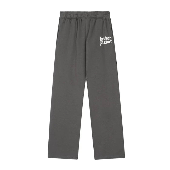 Broken Planet Dark Grey Logo Wide Leg Sweatpants Hover Image