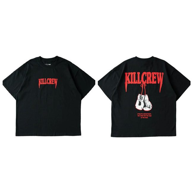 Killcrew Boxing Gloves Graphic Oversized Black T-Shirt Hover Image
