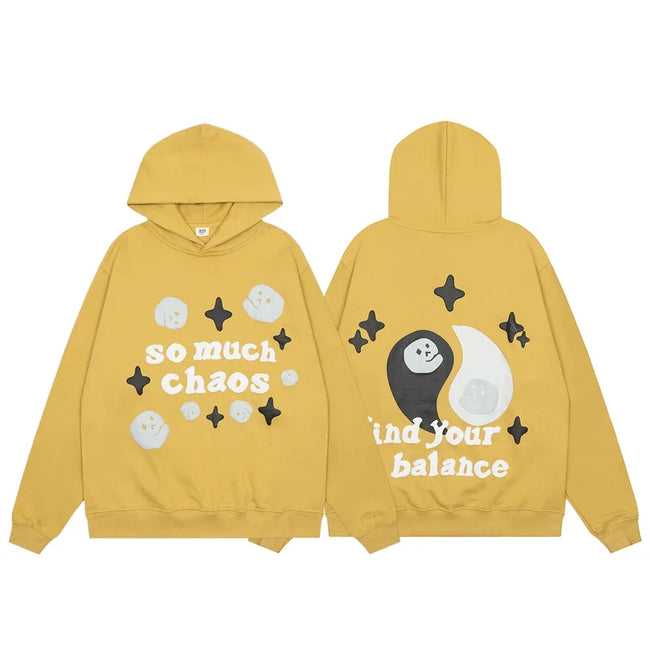 Broken Planet So Much Chaos Yellow Oversized Hoodie Hover Image