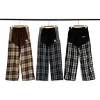 Broken Planet Plaid Patchwork Wide Leg Pants‑2 Colors