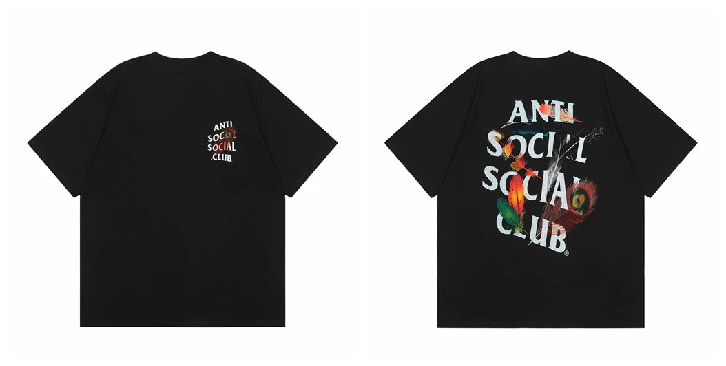 Anti Social Social Club Feather Graphic Oversized T‑Shirt | Black