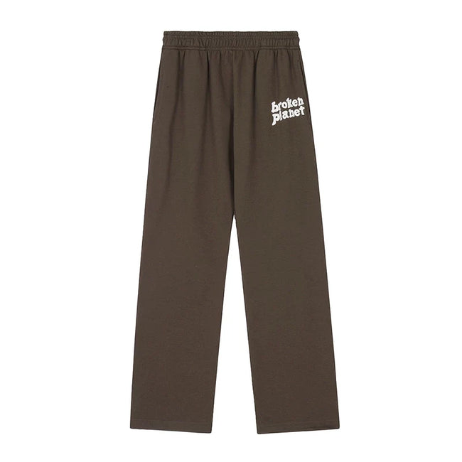 Broken Planet Brown Logo Wide Leg Sweatpants Hover Image