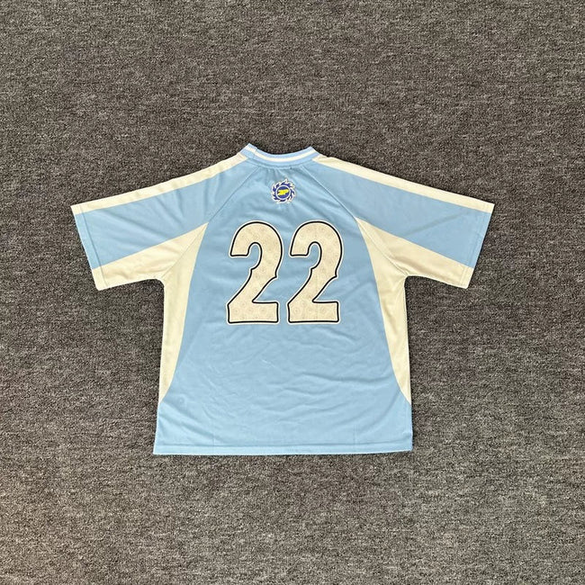 Broken Planet Light Blue Retro Football Jersey T-Shirt Main Image