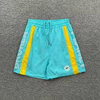Broken Planet Side Letter Print Color‑Block Sport Shorts (4 Colors)