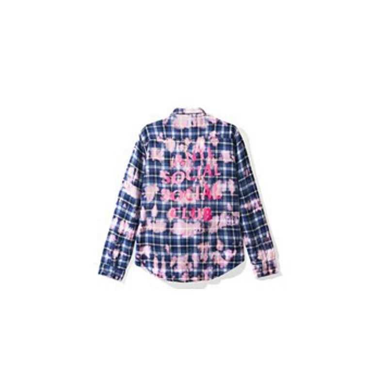 GX ASSC anti shirt tie dye social loose club plaid jacket design niche layering shirt trend (11)