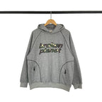 Broken Planet Camo Logo Raglan Hoodie - Heather Grey