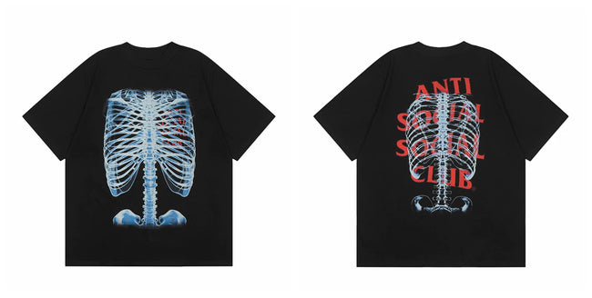 ASSC short sleeved American high street hip-hop fashion brand summer unisex loose cotton casual couple letter T-shirt (15) Hover Image