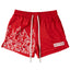 Killcrew Flame Graphic Red and White Mesh Shorts