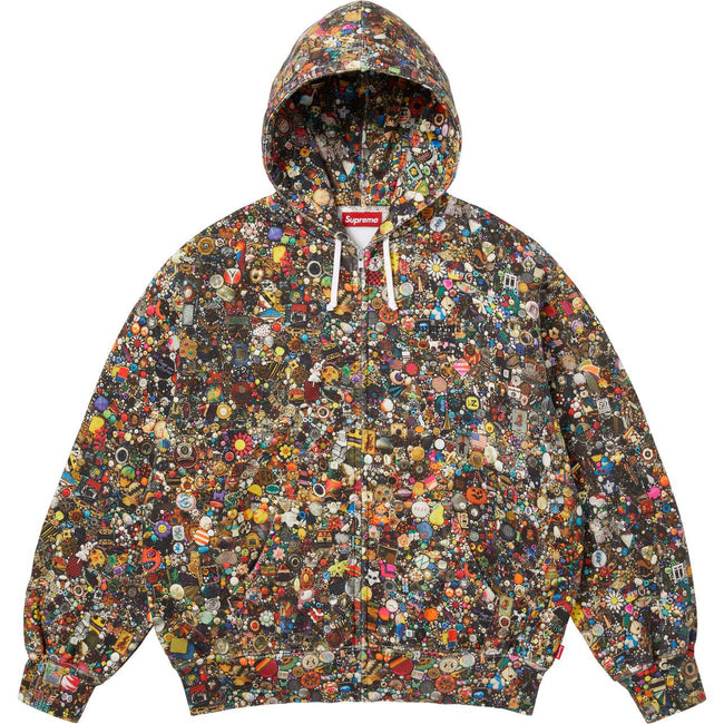 Supreme Allover Print Zip-Up Hooded Sweatshirt - Multi Hover Image