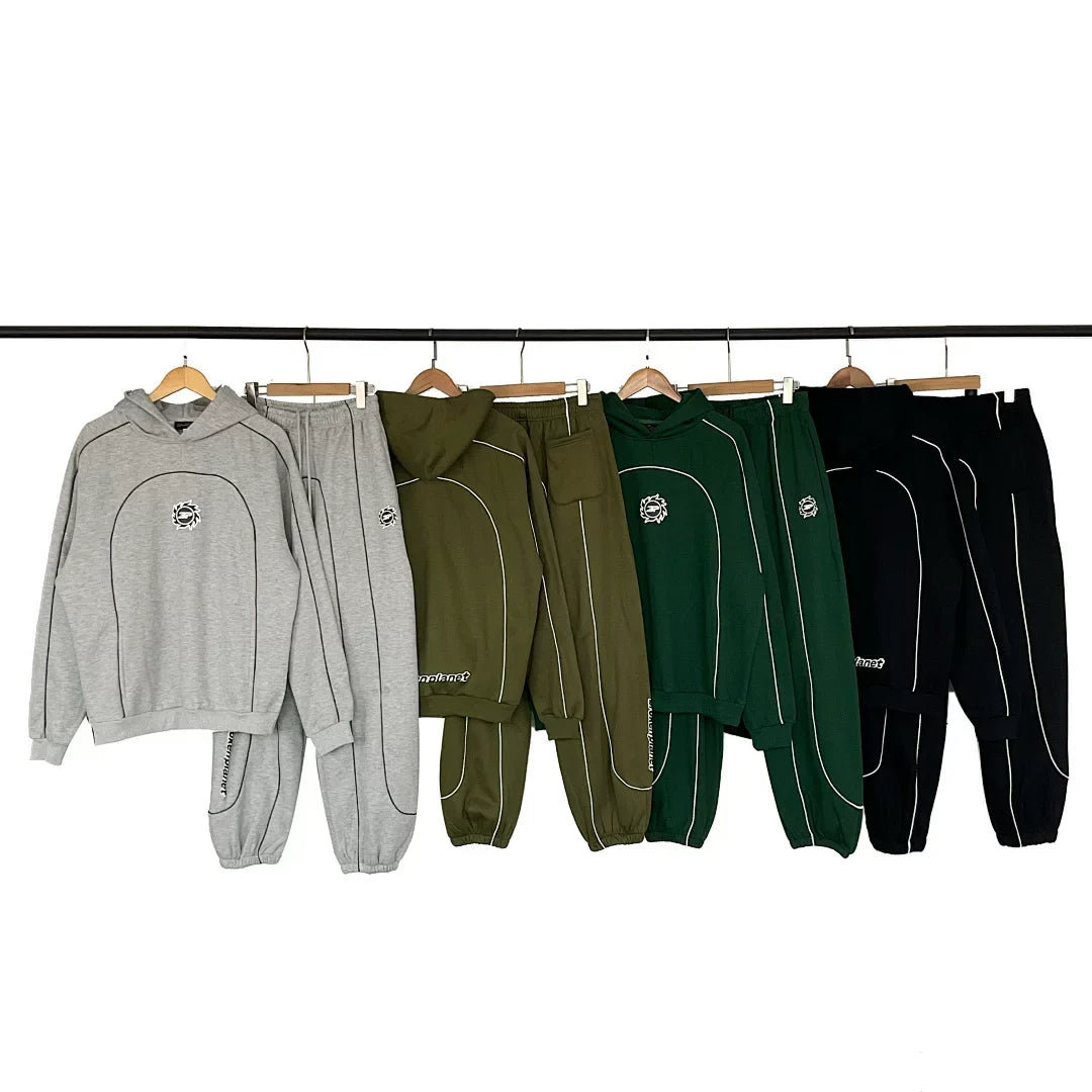Broken Planet Curved Seam Logo Hoodie Jogger Set - 4 Colors Available