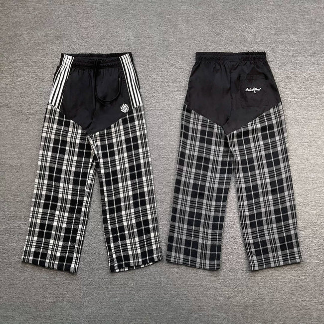 Broken Planet Plaid Patchwork Wide Leg Pants‑2 Colors Main Image