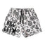 Killcrew White and Black Paisley Print Athletic Shorts
