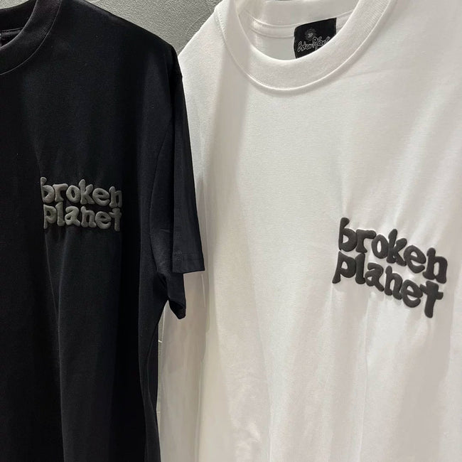 Broken Planet 3D Raised Logo Tee‑Black & White Main Image