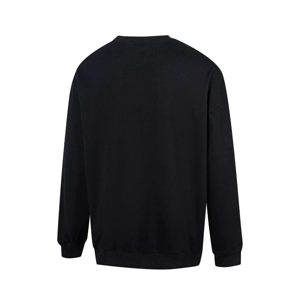 Thug Club Metal Star Moon Logo Crewneck Sweatshirt, Y2K Gothic Oversized Black Sweater
