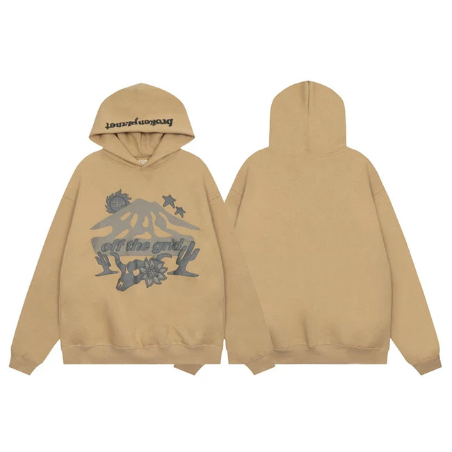 Broken Planet Off The Grid Khaki Oversized Hoodie Hover Image