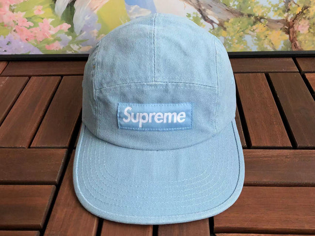 Supreme Light Blue Corduroy Tonal Box Logo 5-Panel Camp Cap Hover Image