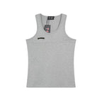 Thug Club Metal Buckle U-Neck Tank Top, Y2K Gothic Sleeveless Vest