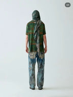 Thug Club Heavy Distressed Bleached Wide Leg Jeans, Y2K Ripped Baggy Denim Pants