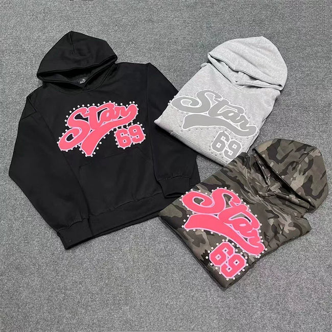 Broken Planet Star 69 Pearl Detail Graphic Hoodie (3 Colors) Hover Image