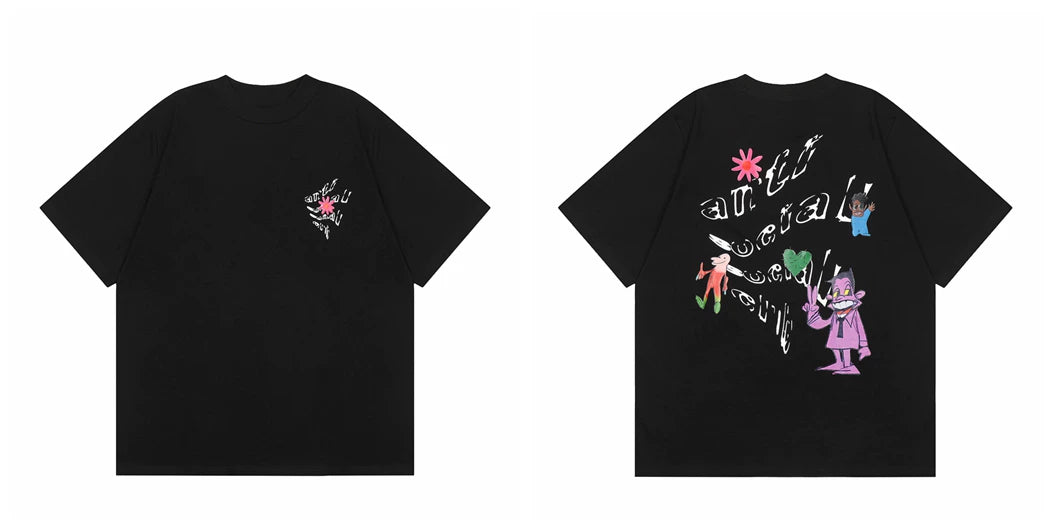 ASSC short sleeved American high street hip-hop fashion brand summer unisex loose cotton casual couple letter T-shirt (33)