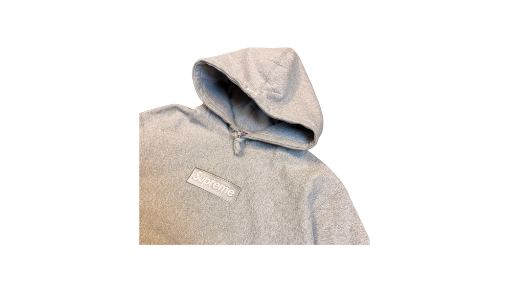 Supreme Box Logo Hoodie Heather Grey (FW24) (P)