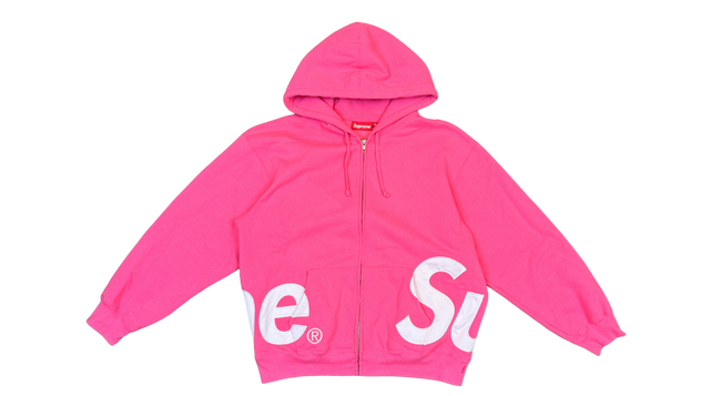 Supreme Big Logo Zip Up Hooded Sweatshirt Magenta (P) Main Image