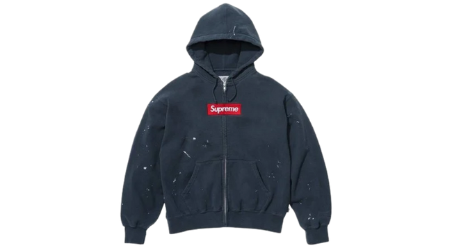 Supreme MM6 Maison Margiela Box Logo Zip Up Navy Hover Image