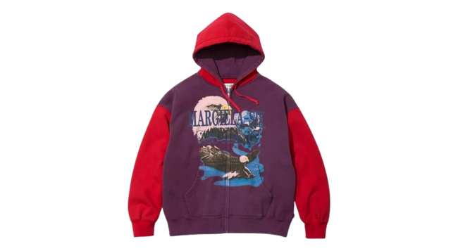 Supreme MM6 Maison Margiela Eagle Zip Up Hooded Sweatshirt Red/Navy Hover Image